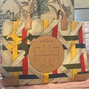 LAST DAY ON POSHMARK 
TORY BURCH GEOMETRIC DESIGN LARGE TOTE MULTI COLOR